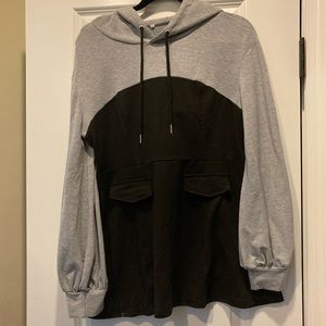 Hooded Sweatshirt with skirted bottom